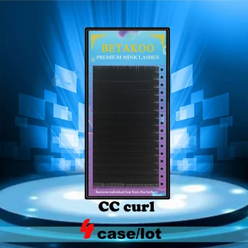 

BETAKOO CC curl Lashes Faux Mink Eyelash 16Rows Natural Silk Individual Eyelash Extension Supplies Russian Volume Lash Extension