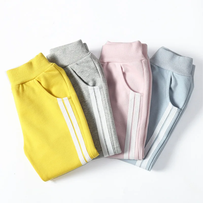 

2019 Autumn BOY'S Skinny Pants Children Side Edge Two Bars Athletic Leggings Girls Versatile Trousers