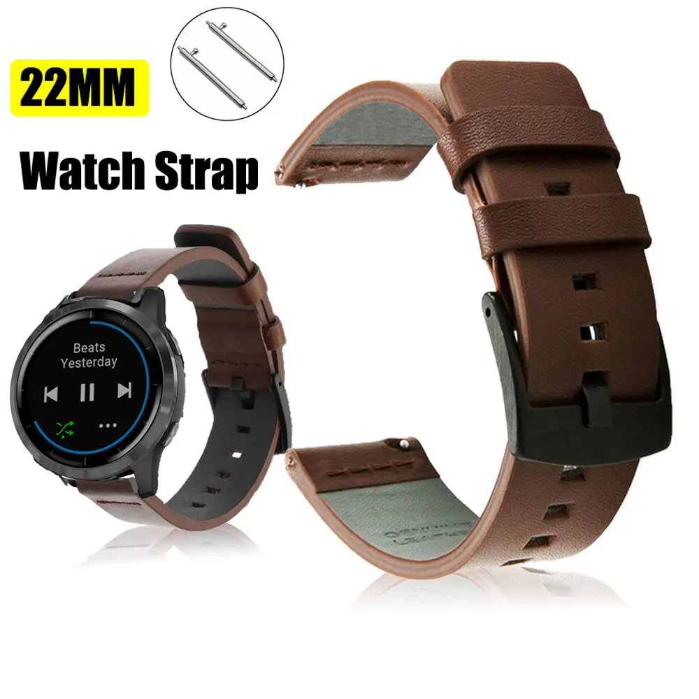 Ремешок для часов Ltaly из масляной кожи Garmin Vivoactive 4/ Forerunner745/CAME/Fenix Chronos/ Active