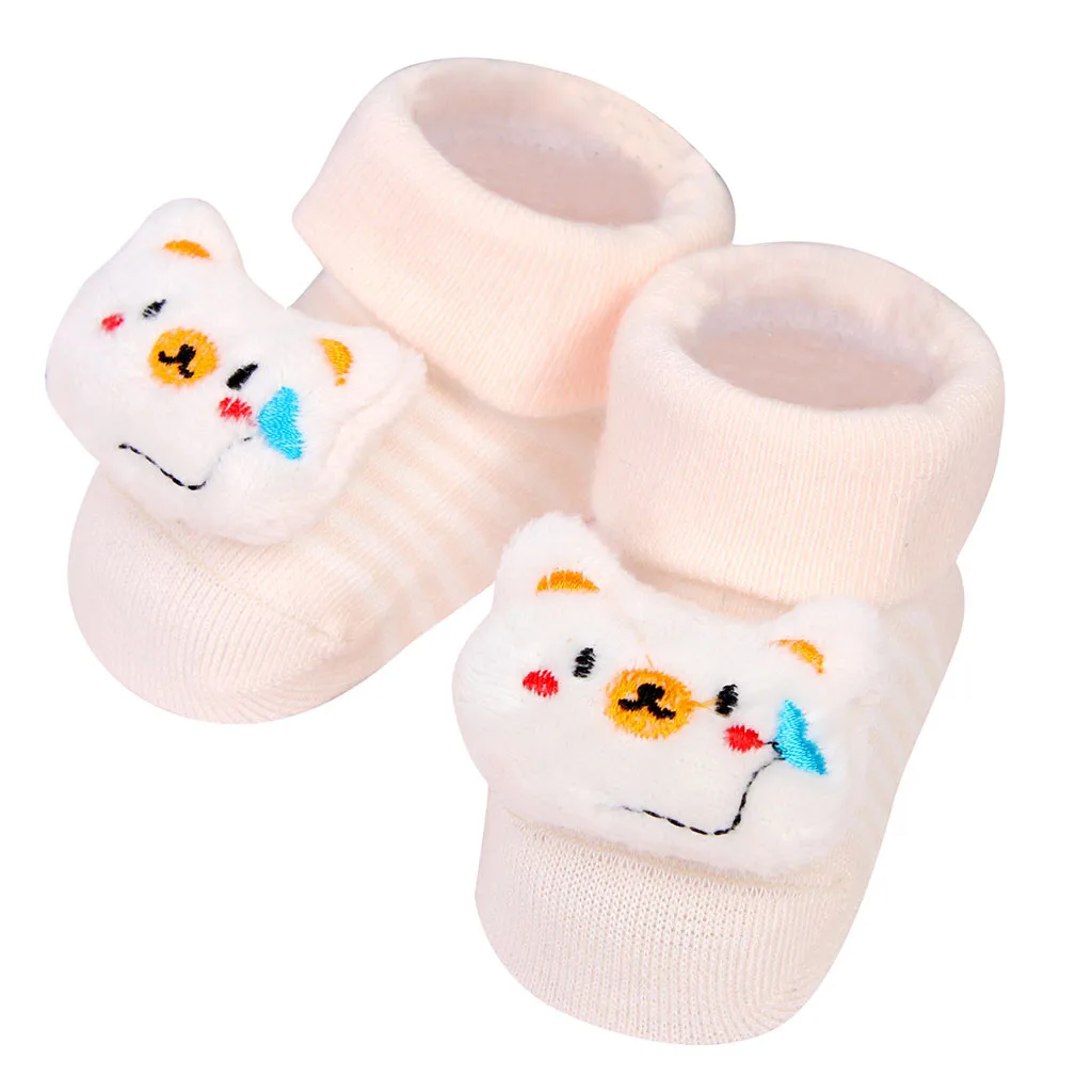 Зимние носки для новорожденных; носки-тапочки с рисунком глаз для маленьких мальчиков и девочек; нескользящие носки для малышей; носочки для новорожденных - Цвет: Yellow