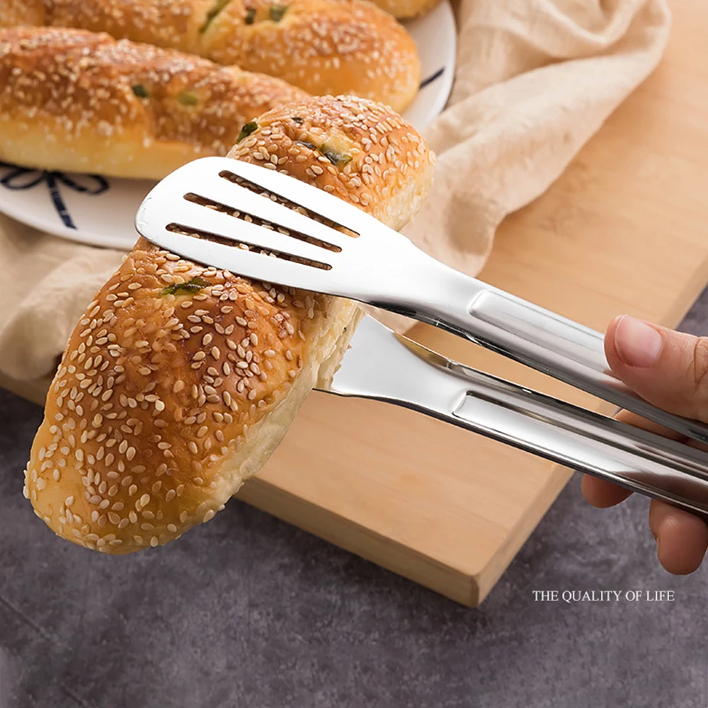 Stainless Steel Food Tongs Kitchen Utensils Buffet Cooking Tool Anti Heat Bread Clip Pastry Clamp Barbecue | Дом и сад