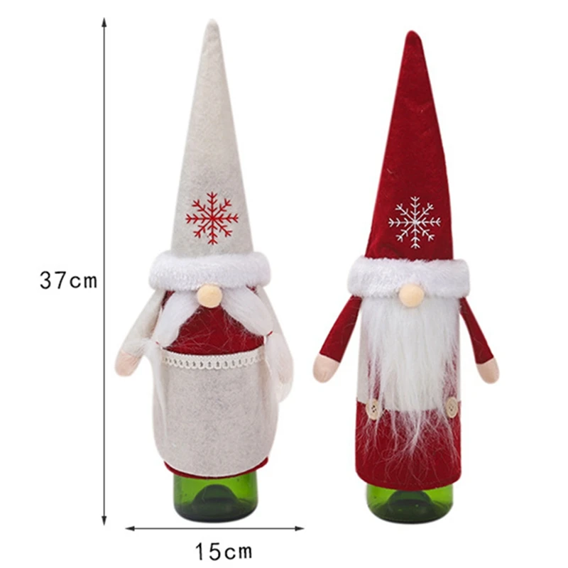 New Christmas Faceless Doll Wine Bottle Case Santa Claus Champagne Non-woven Doll Wine Bottle Cover New Year Decoration