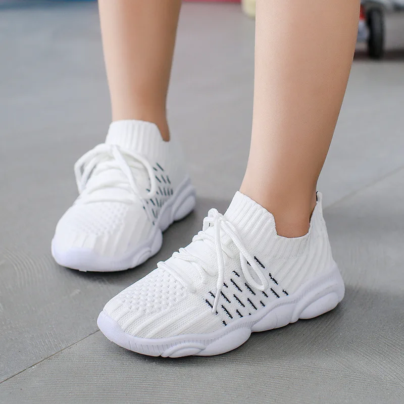 Children Casual Sneakers Spring Autumn Air Mesh Lace-up Sport Shoes Kids Sneakers Breathable Boys Girls Shoes