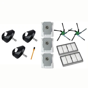 

1 Set 3 Pcs Roomba 650 Vacuum Cleaner Replace Wheels & 1 Set Filter+Side Brush+Dust Bag Set for IROBOT ROOMBA S9 S9
