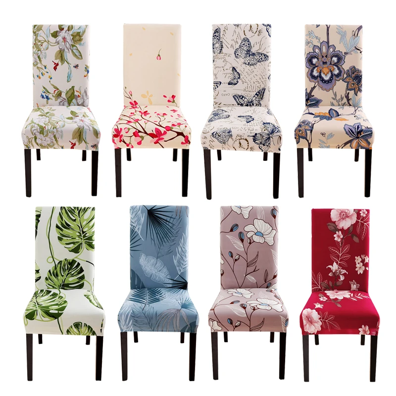 Spandex Chair Cover Stretch Home Dining Elastic Floral Print Chair