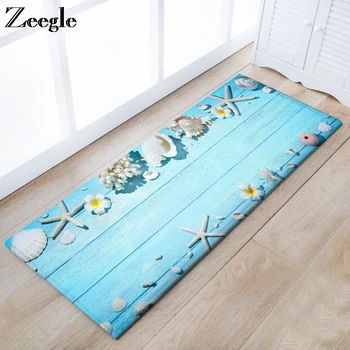 

Zeegle Carept Kitchen Rug Anti Slip Hallway Floor Rug Absorbent Living Room Carpet Starfish Shell Bedside Carpet Mat Area Rug
