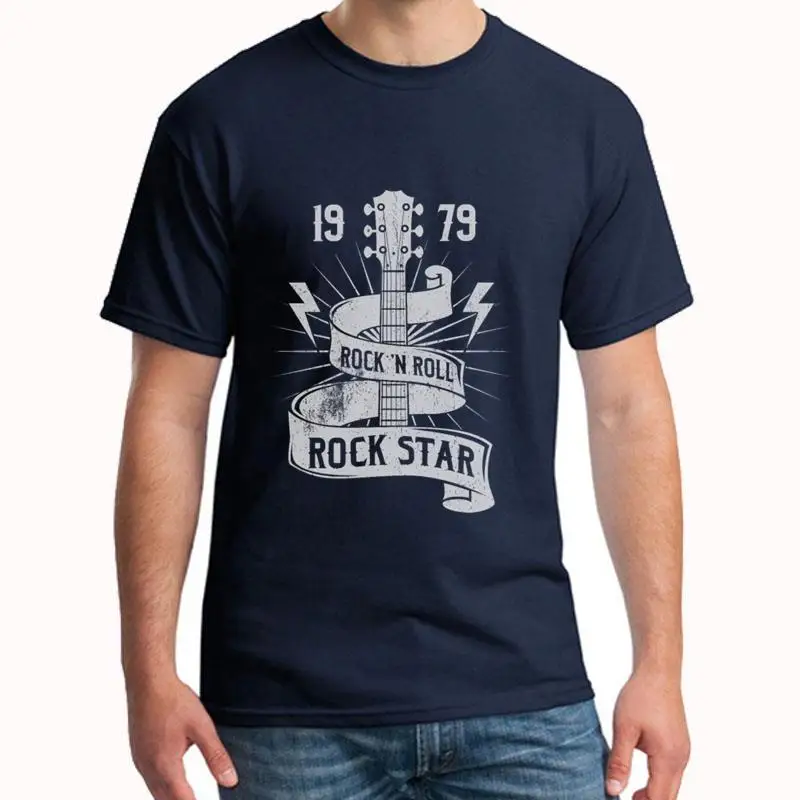

Funny Rock Star Est 1979 Shirt Rock N Roll 40th Birthday tshirt for men Original Denim Unisex men t shirt tee