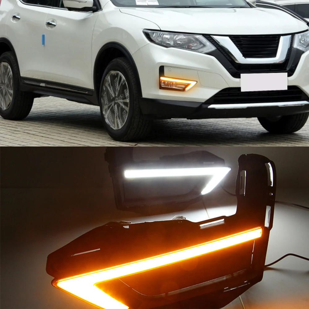 DRL для Nissan X Trail Xtrail trail 2017 2018 2019 2020 дневные ходовые огни противотуманная фара 12 В