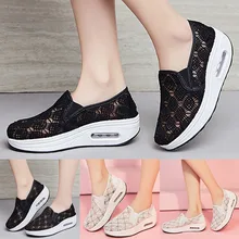 Для женщин сетчатая дышащая обувь с толстыми подошвами обувь с округлой подошвой кроссовки с воздушной подушкой