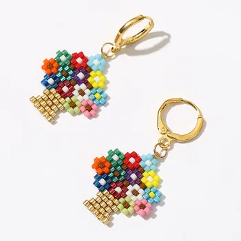 

Europe and America Cool Plant Bead Earrings Cross Border Trend Korean Style Cute Earrings Ornament