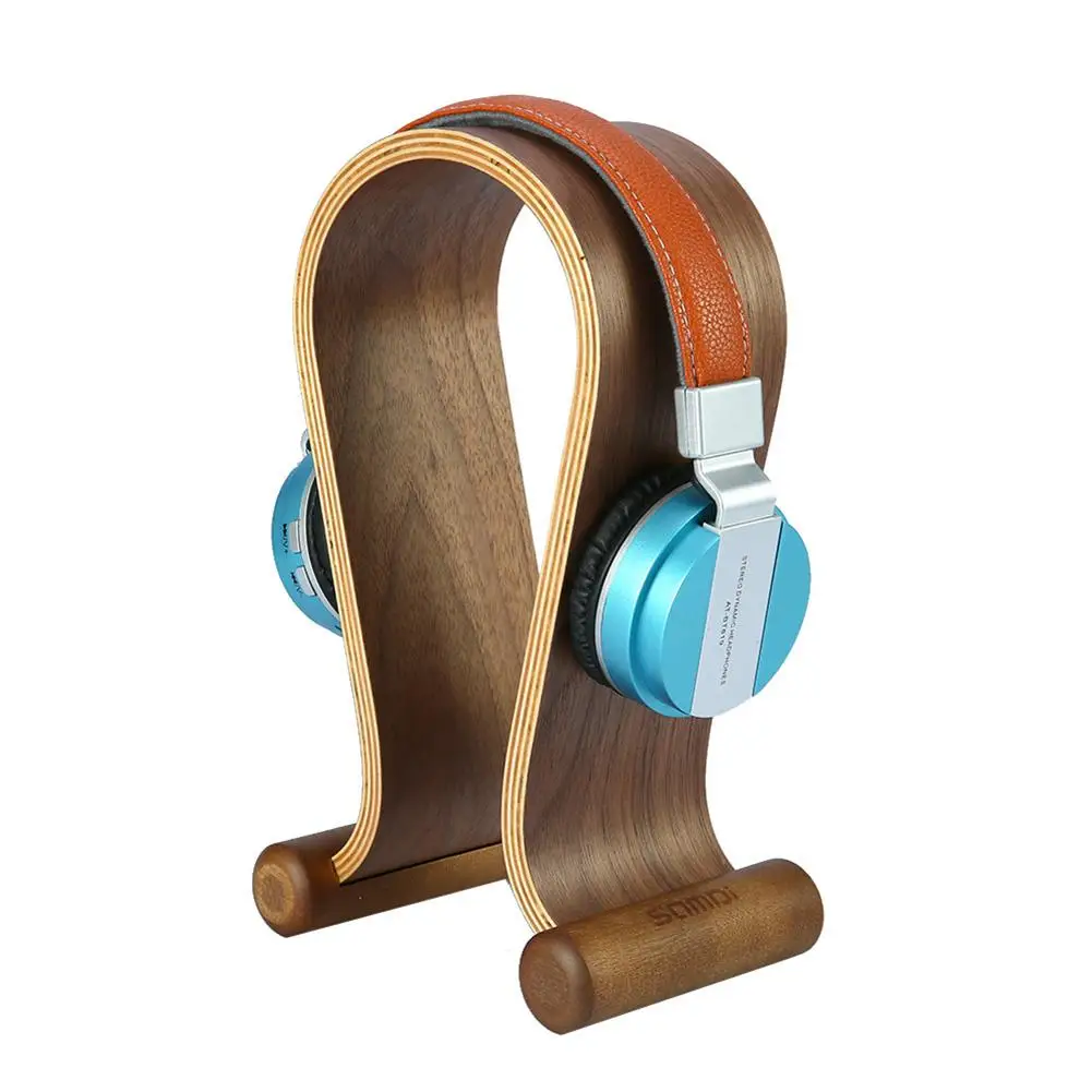 Wooden Universal Headphone Headset Stand Rack Hanger Desk Display Holder