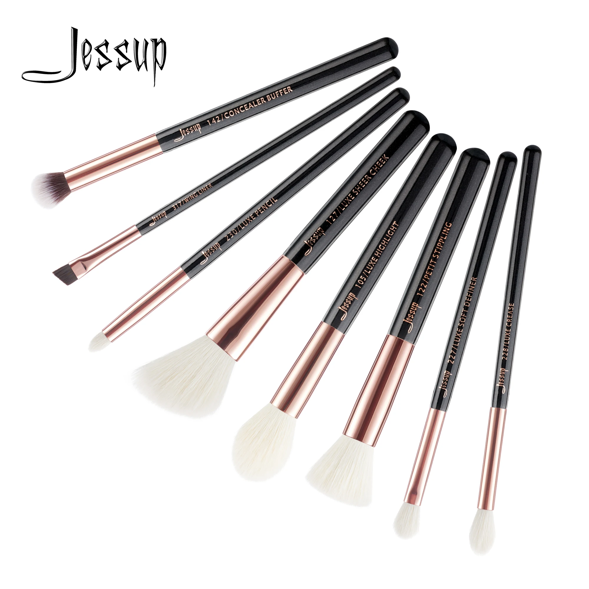 JESSUP Jessup Brand 15pcs Pearl White/Rose Gold Makeup Brushes Make up Tool  Kit Beauty Professional Eyeshadow Power Lipstick Blending C