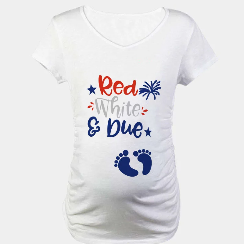 

Simple Summer New Style Maternity Clothes Cute Footprints Pattern Printed Comfortable Tops Europe And America Large Size Dress