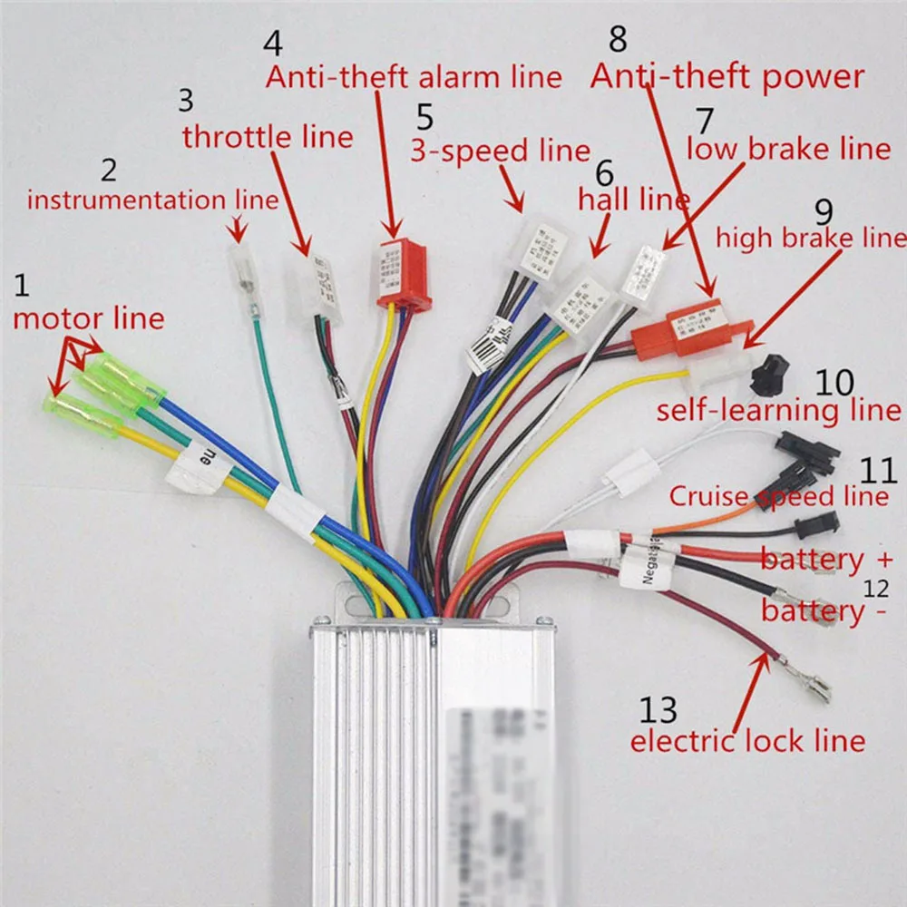 Speed Electric Bicycle Controller Brake Throttle Brushless Steel Aluminum