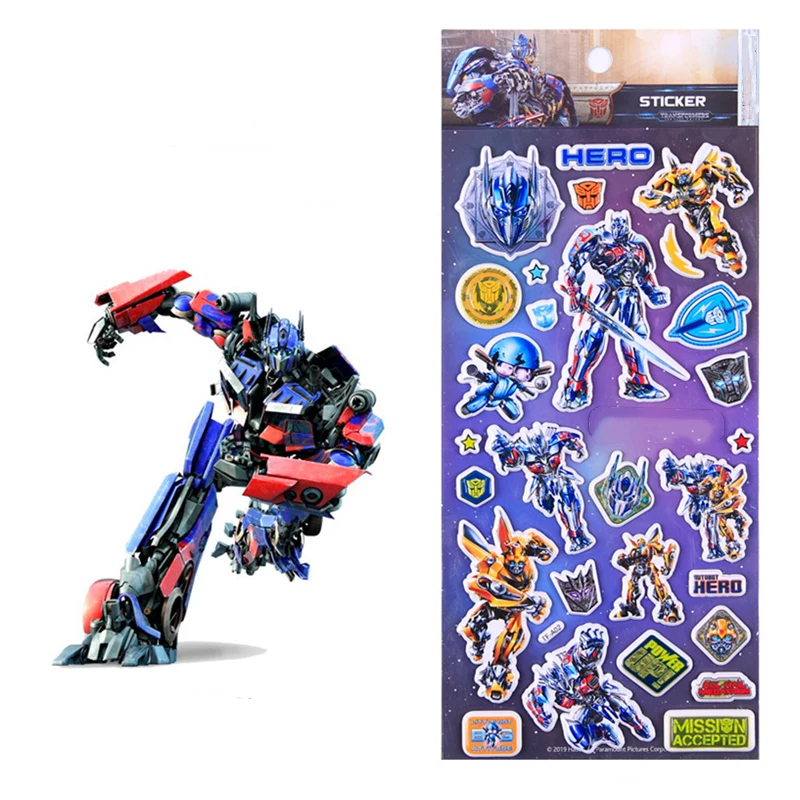 3D стикер Autobots Optimus Prime/Bumblebee 2 шт набор трехмерная Наклейка DIY сцена аксессуары на заказ крутая