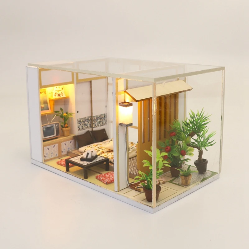 Деревянные игрушки Diy кукольный домик головоломка сборка 3D миниатюры миниатюрный кукольный домик С Пылезащитным покрытием кукольный дом мебель игрушки для детей