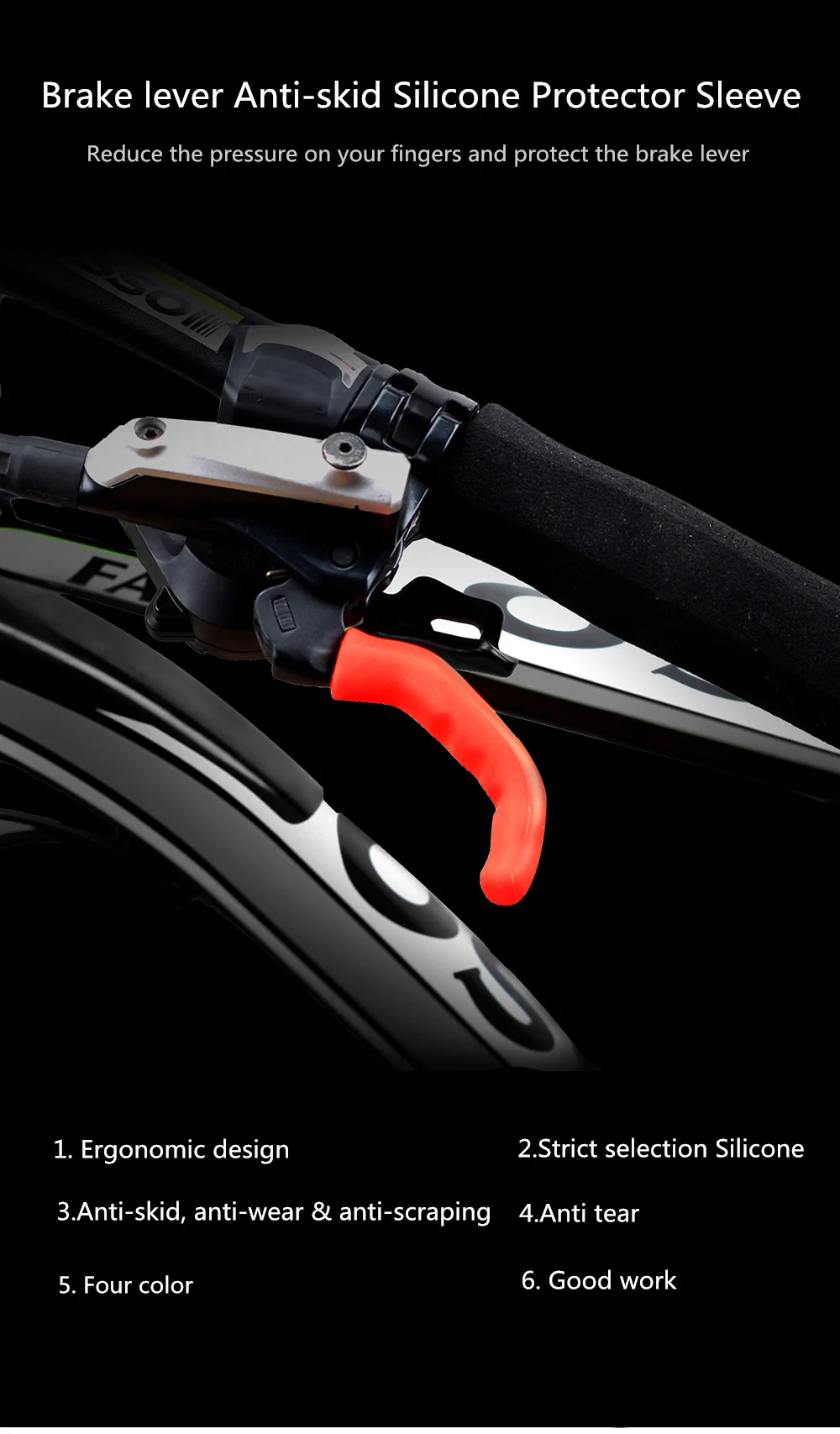 2 stücke RISIKO RA140 Universal Mountain BMX Fixed Gear Bike Bicyclea Bremshebel Anti-skid Silikon Schutzhülle Schutz Abdeckung – Detail 1