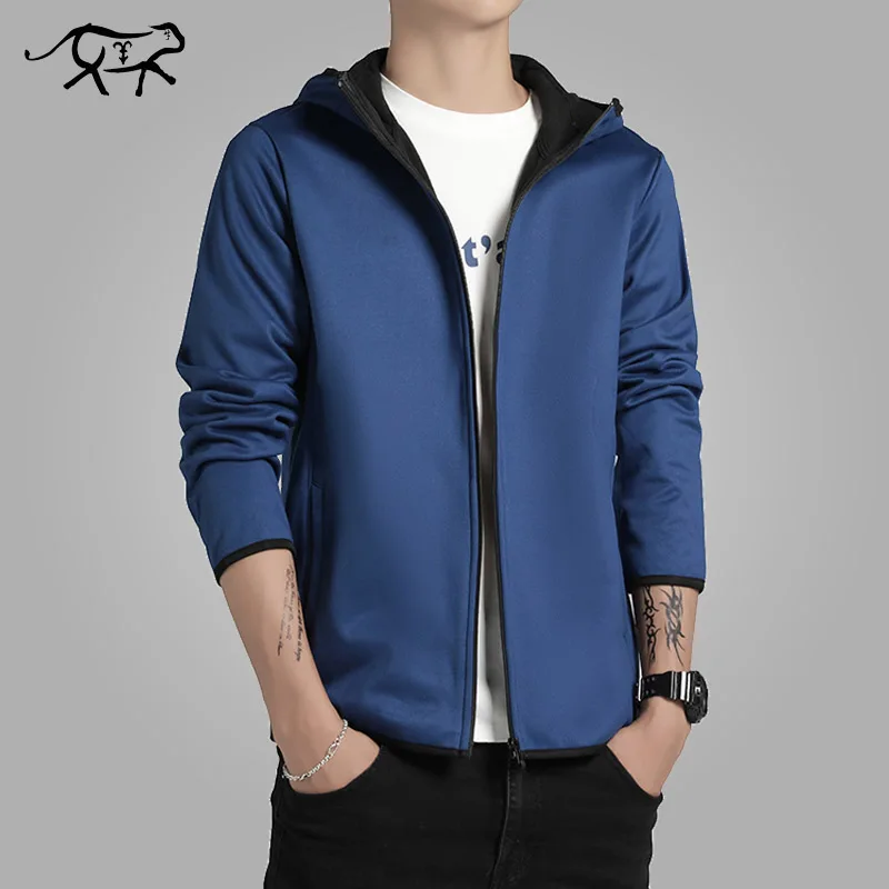 Осенние куртки мужские Модные пальто с капюшоном Весенняя Повседневная Верхняя