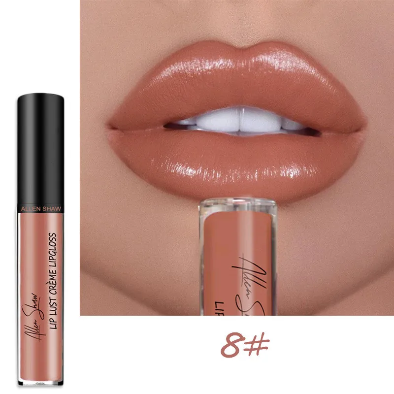 Nude Glitter Shimmer Lipstick Waterproof Long Lasting Moist Lip Gloss Colorful Lipgloss Sexy Women Glitter Liquid Makeup