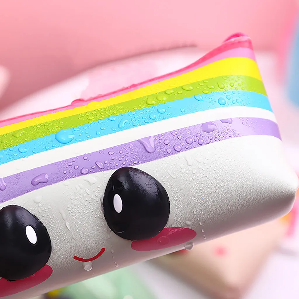 Waterproof Cute Cute Eye Hand Holding Cartoon Stereo Open Zipper Pencil Case Box School Stationery Bag Supplies