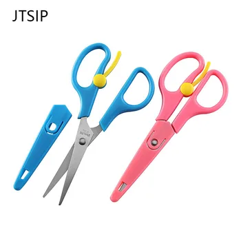 

JTSIP 2Pcs Plastic Scissors Safe Student Paper Cutter Tools Kids Scrapbooking Decoration Gift Stationery New Mini Cute Scissors