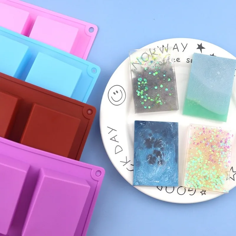 6 Rectangle Silicone Mold Hand-made Soap-moulded Bakery and Pastry Accessories Candle DIY Decoration Tools Soft Chocolate Maker