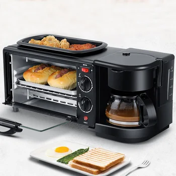 

3 In 1 Electric Breakfast Machine Multifunction Coffee maker frying pan mini oven household bread pizza oven frying pan