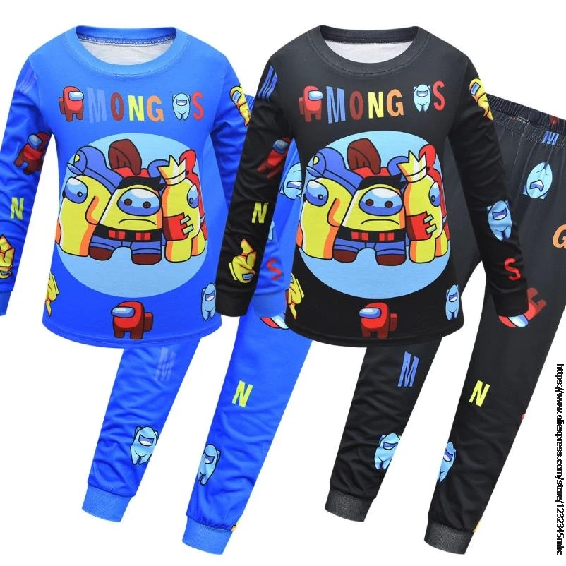 

New Cartoon Children's Game Among US Home Service Two-piece Baby Girl Pajamas Set Girls Christmas Outfit Toddler Girl Clothes