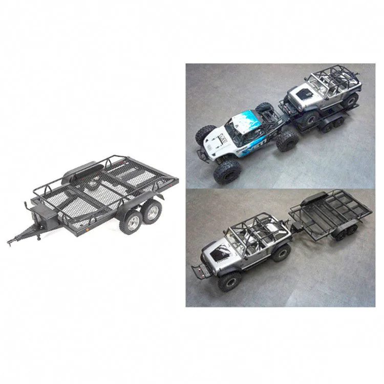 Металлический большой прицеп для радиоуправляемых автомобилей 1/8 1/10 TRX4 D90 SCX10