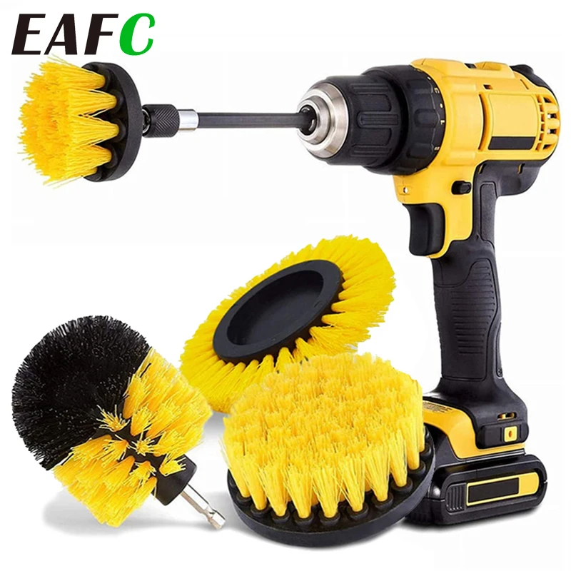 5PC Electric Brush Kit Plastic Round Cleaning Brush for Carpet Glass