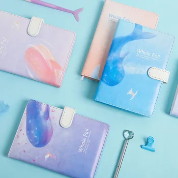 

"Whale Fall" Faux Leather Soft Cover Cute Diary Journal Blank Papers Notebook Notepad Beautiful Girls Planner Agenda
