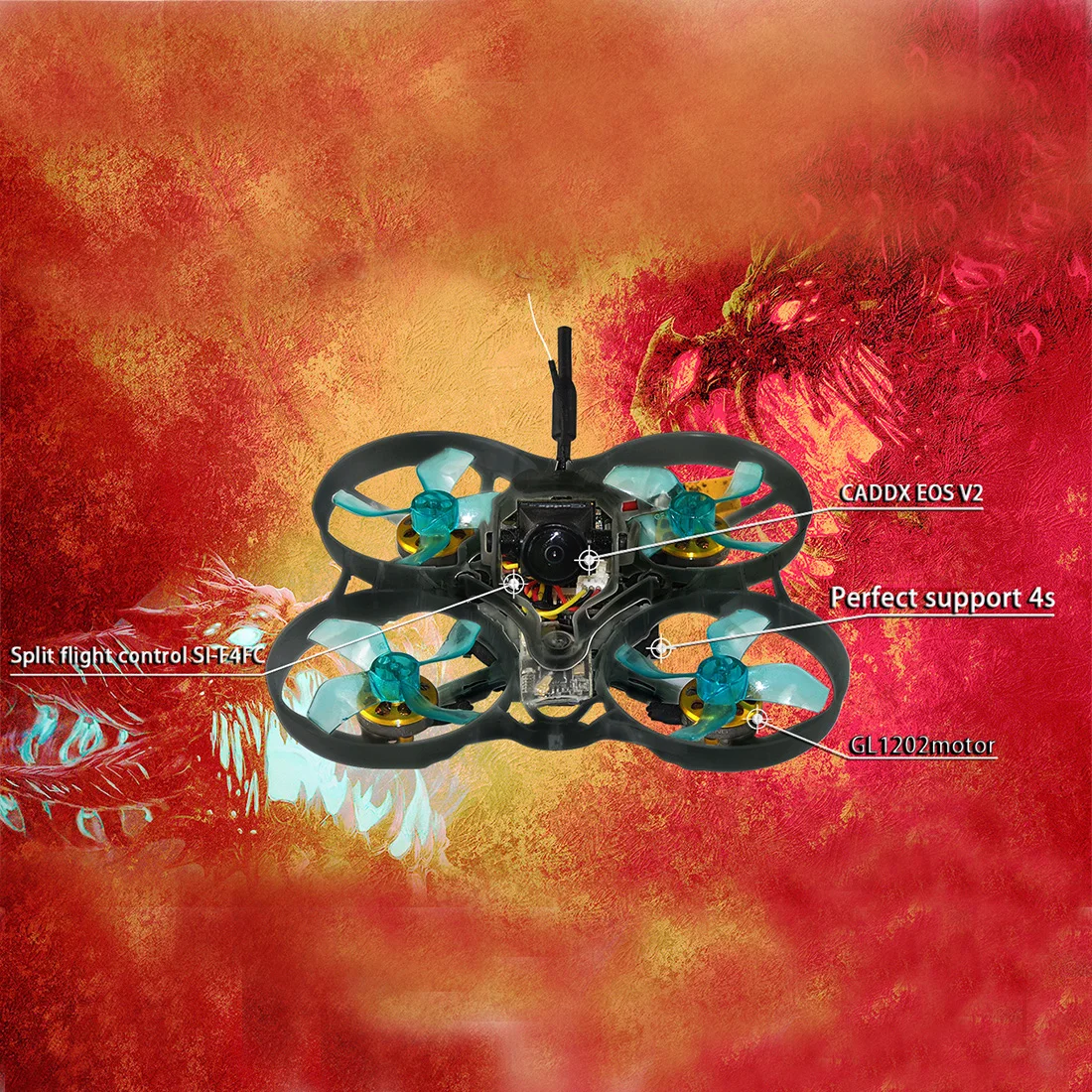 GEELANG ANGER 75X bwoop 3-4S FPV гоночный Дрон Квадрокоптер с SI-F4 контроллером полета GL1202 KV6900 мотор 260mAh Lipo аккумулятор