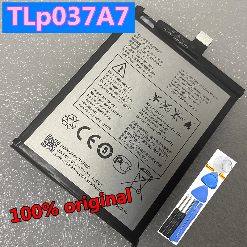 Оригинальный аккумулятор 3 85 В 3820 мАч TLp037A7 для смартфонов Alcatel TCL PLEX T780H | Мобильные