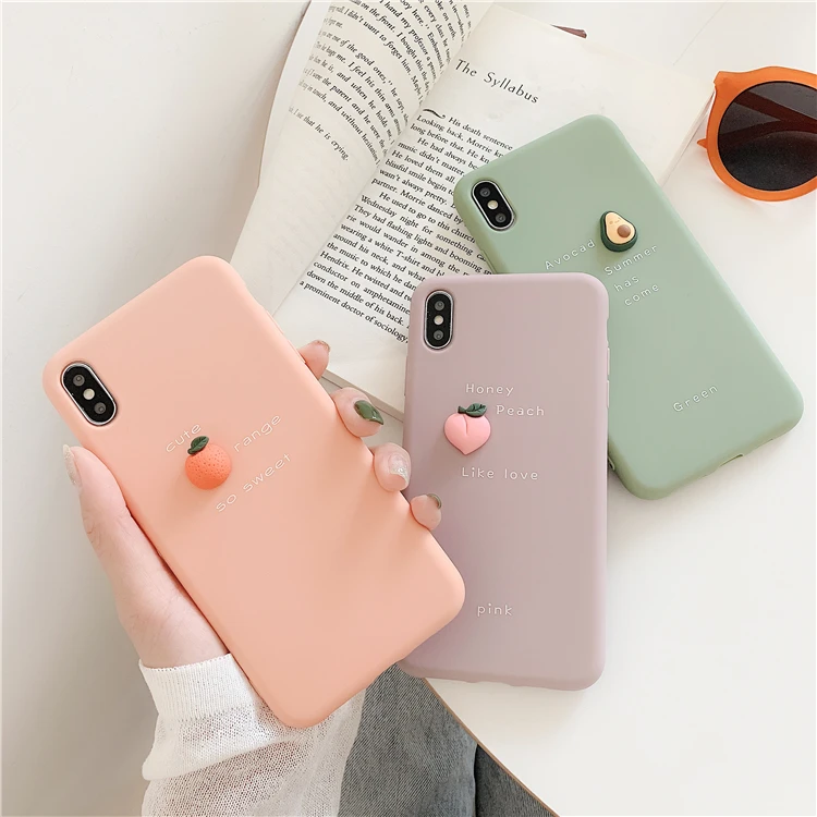 

Candy Color 3d Summer Fruits Phone Case For iphone XR XS Max Case For iphone X 6 6S 7 8 Plus Soft TPU Back Cover Capa