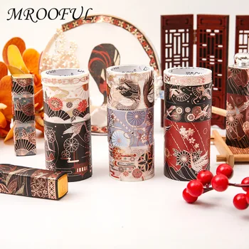 

5pcs/set Creative Japanese Paper Tape Floating Forever Gold Foil Tape DIY Diary Decorative Stickers Student Stationery Tape