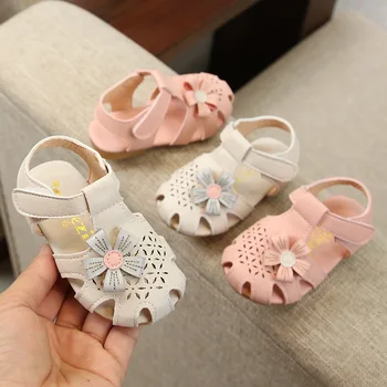 

Girl Sandals 2020 Summer New Baby Sweet Sandals Korean Simple Flower Soft Bottom Toddler Kids Shoes