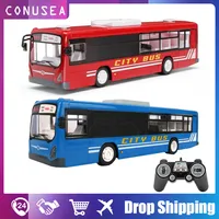 Big Rc Bus Remote Control Car 6 Channel 2.4G Radio Control City Bus Open Door Led Realistic Sound Function Toys for Kids Boys 1
