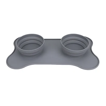 

Outdoor Camping Feeding Mat Soft Silicone Multifunctional Portable Reusable Easy Clean Pet Supplies Roll Up Collapsible Dog Bowl
