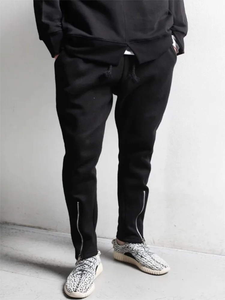 Men's Conical Pants Harun Pants Spring And Autumn New Personality Zipper Design Slim Tailoring Large Size Small Foot Pants