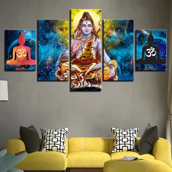 

5D DIY Diamond Wall Painting Sticker Picture Full Round Drill Hindu God Lord Shiva Cross Stitch Beadwork Embroidery Home Decor