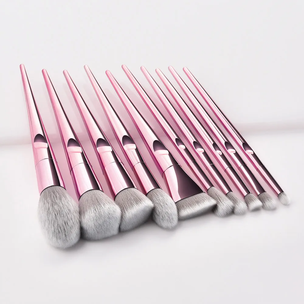 

YBLNTEK 10PCS Makeup Brushes Set Metal Make Up Brushes for Foundation Eyeshadow Blusher Powder Concealer Eyebrow Cosmetic Tools