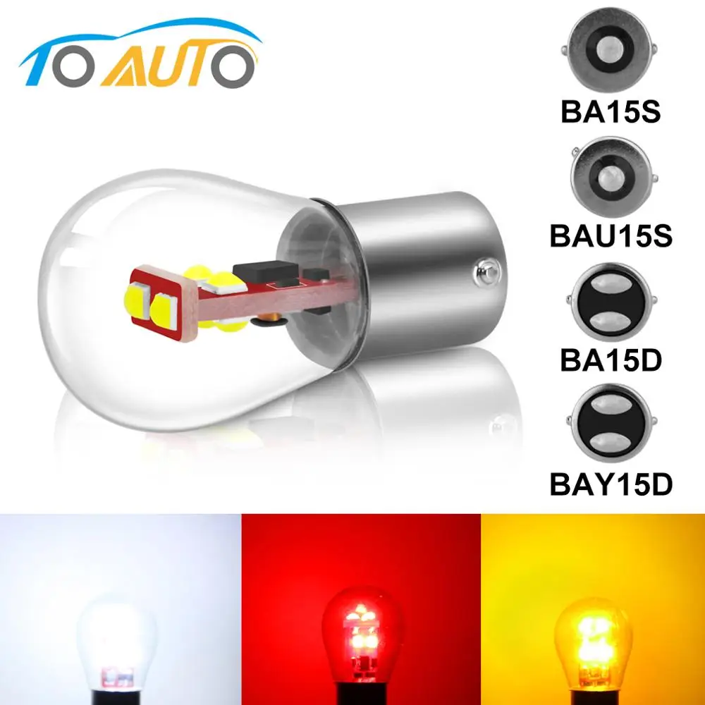 OUSHI 1156 BA15S P21W Lampadine LED, Canbus Rosso 2600Lm, Lampadina