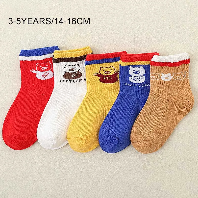 5 шт./партия, новые детские носки для детей 1-8 лет теплые удобные носки для мальчиков на весну-лето Модные хлопковые детские носки для девочек, От 1 до 8 лет - Цвет: 14-16cmG