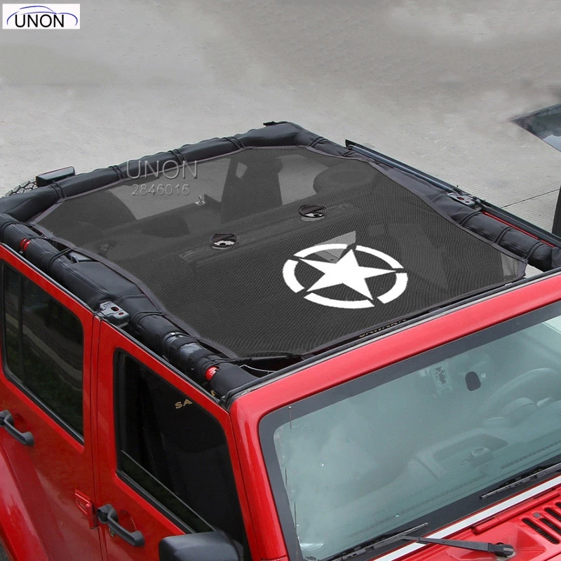 

Top Sunshade Mesh Car Cover Roof UV Proof Protection Net for Jeep Wrangler JK 2 Door and 4 Door Car Accessories Styling
