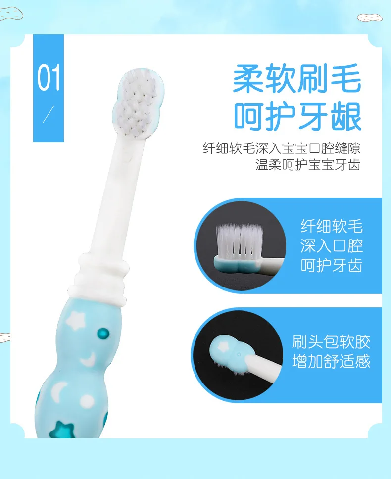 Kent CHILDREN'S Toothbrush Soft Bristle Fine Wool Gum Care 3-4-5-6-Year-Old Men And Women Baby Kids Small Head