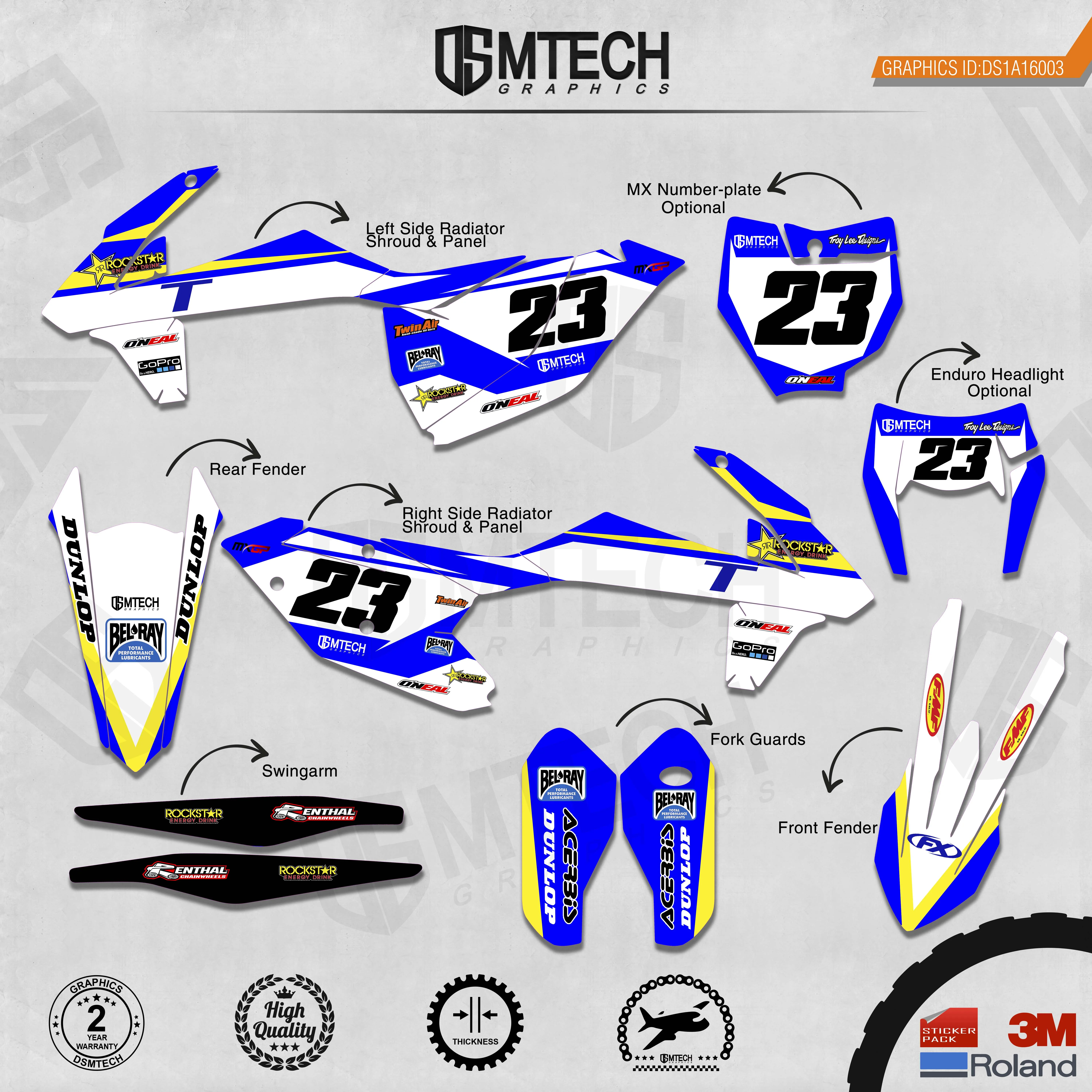 DSMTECH    ׷  Decals 3M   ƼĿ KTM 2017-2019 EXC 2016-2018 SXF 003