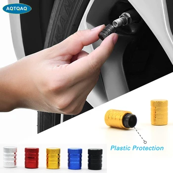 

AQTQAQ 20Pcs/Lot Valve Caps Prevent Corrosion Car Dust Caps Universal Aluminum&Plastic Wheel Tire Air Caps Valve Stem Covers