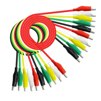 

10pcs P1025 Alligator Clips Electrical Diy Test Leads Alligator Double-Ended Crocodile Clips Test Jumper Wire Set