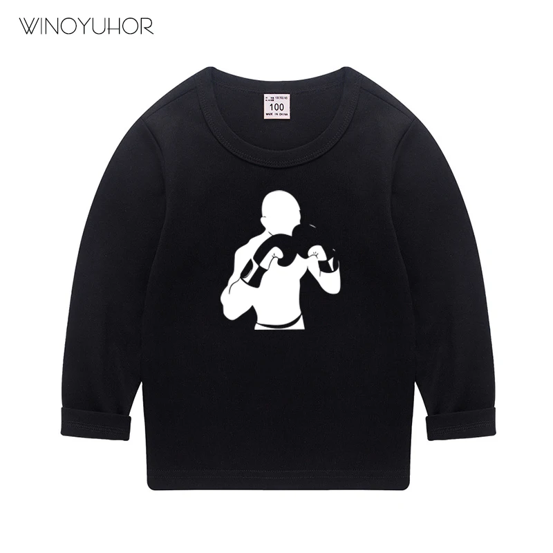 

Kick Boxing Sport Fighter Kids Funny T-Shirts Autumn Children Cotton Baby Clothes Boys Girls Casual Cool Long Sleeve Tops Tees