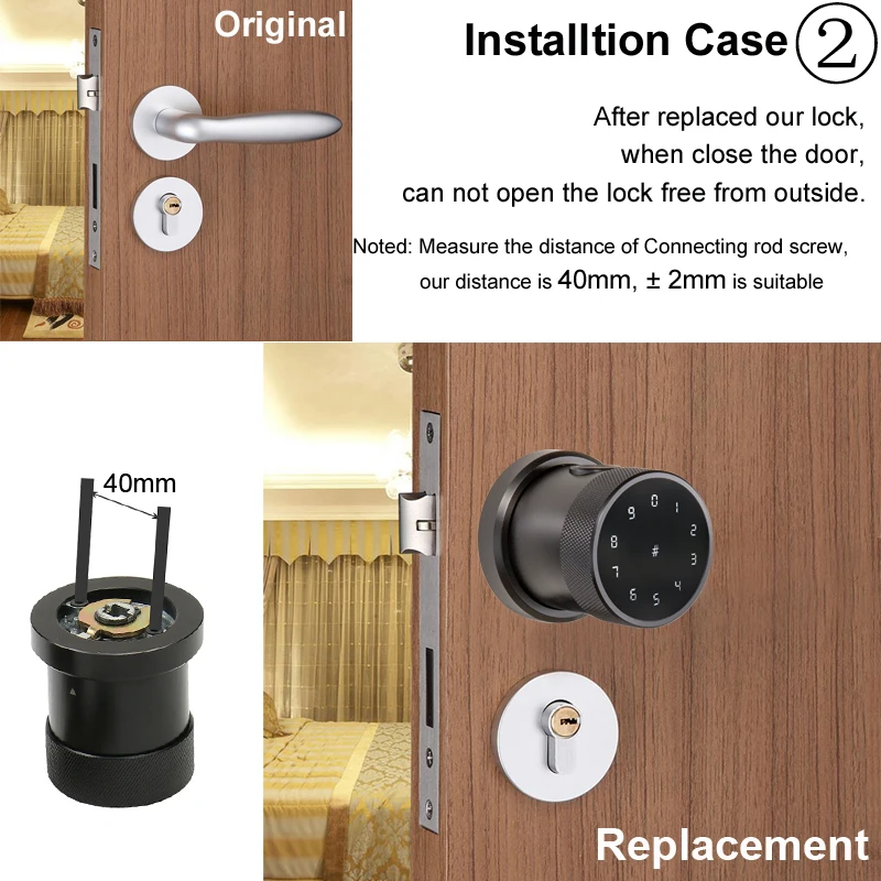  TT lock APP Fingerprint Door Lock Digital Keyboard Smart Card Combination knob Lock For Home / Offi